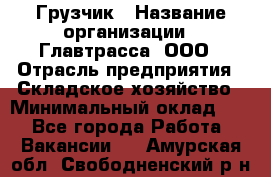 Грузчик › Название организации ­ Главтрасса, ООО › Отрасль предприятия ­ Складское хозяйство › Минимальный оклад ­ 1 - Все города Работа » Вакансии   . Амурская обл.,Свободненский р-н